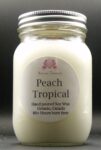 Peach Tropical Soy Wax Candle - Mason Jar 80+ Hours Burn Time - Wooden Wick