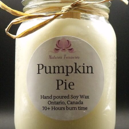 Pumpkin Pie Soy Wax Candle - Mason Jar 80+ Hours Burn Time - Wooden Wick