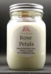Rose Petals Soy Wax Candle - Mason Jar 80+ Hours Burn Time - Wooden Wick