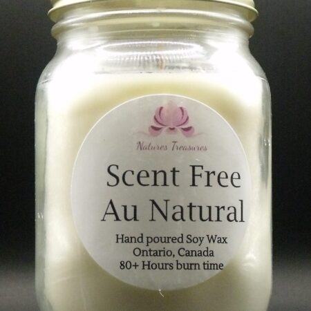 Scent Free Soy Wax Candle - Mason Jar 80+ Hours Burn Time - Wooden Wick