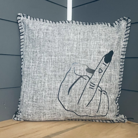 Middle Finger. Pillow Cover