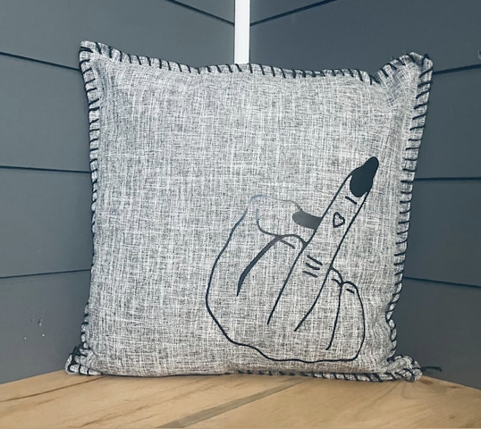 Middle Finger. Pillow Cover