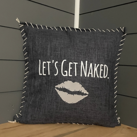 Let's Get Naked. Pillow Cover.