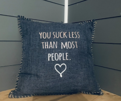 You Suck Less Than Most People. Pillow Cover.