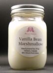 Vanilla Bean Marshmallow Soy Wax Candle - Mason Jar 80+ Hours Burn Time - Wooden Wick