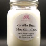 Vanilla Bean Marshmallow Soy Wax Candle - Mason Jar 80+ Hours Burn Time - Wooden Wick
