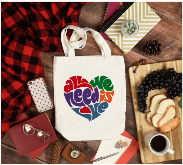 All We Need Is Love Canvas Tote Bag