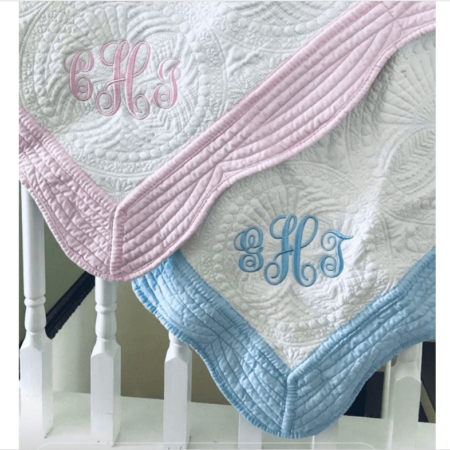 Unique Monogrammed Personalized Baby Quilts