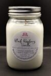 Black Raspberry Vanilla Soy Wax Candle - Mason Jar 80+ Hours Burn Time - Wooden Wick