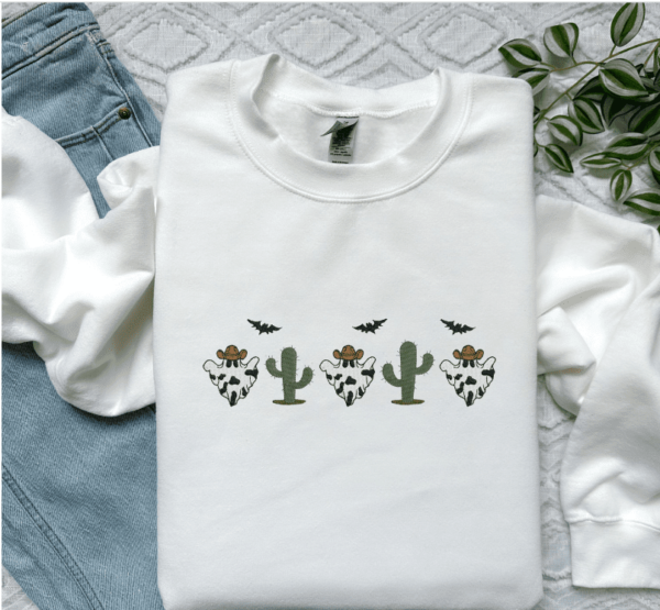 Halloween Cowboy Embroidered Sweatshirt