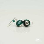 Emerald Green Glass Bead Earrings