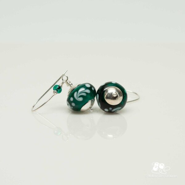 Emerald Green Glass Bead Earrings
