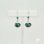 Emerald Green Glass Bead Earrings