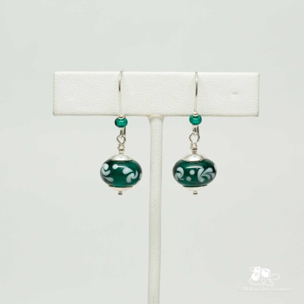 Emerald Green Glass Bead Earrings