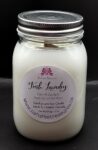 Fresh Laundry Wax Candle - Mason Jar 80+ Hours Burn Time - Wooden Wick