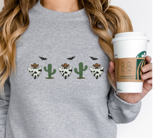 Halloween Cowboy Embroidered Sweatshirt