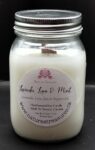 Lavender-Lime-Mint Wax Candle - Mason Jar 80+ Hours Burn Time - Wooden Wick