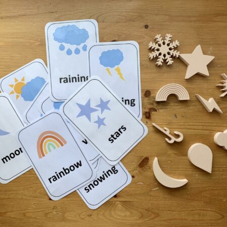 Weather Pattern Flashcards and Loose Parts Matching Set