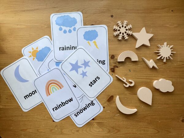 Weather Pattern Flashcards and Loose Parts Matching Set
