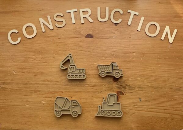 3D Eco Printed Construction Loose Parts - 4pk Vehicles