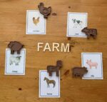 3D Eco Printed Farm Animals Set with Color Flashcards