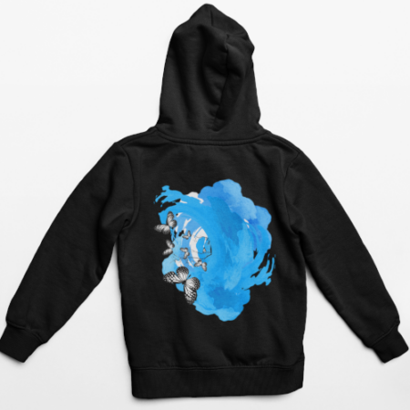 Lucky Seven Butterfly Black hoodie