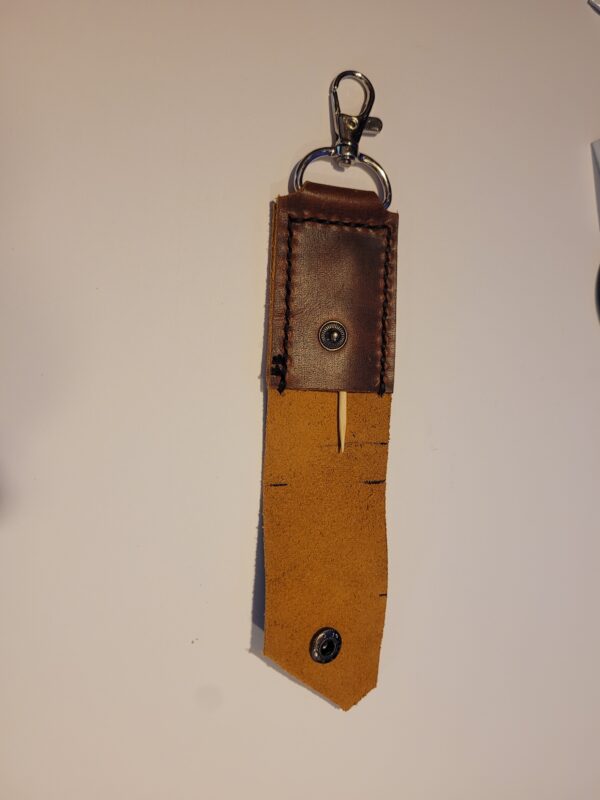 Hand made leather Tooth pick holder