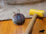Hand made leather tye dyed pin cushion