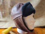 Adult Handmade leather and fleece Trapper hat, trapper hat, lined trapper hat