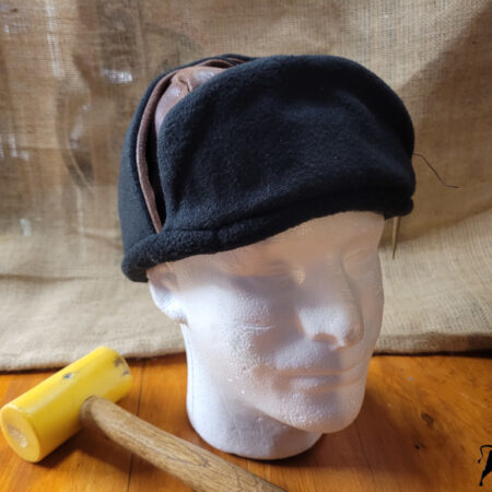 Adult Handmade leather and fleece Trapper hat, trapper hat, lined trapper hat