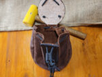 Handmade brown leather belt sporran