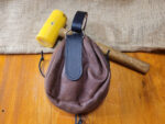 Handmade brown leather belt sporran