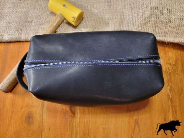 Hand made leather Dopp kit, shaving bag