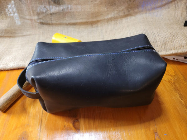 Hand made leather Dopp kit, shaving bag
