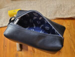 Hand made leather Dopp kit, shaving bag black
