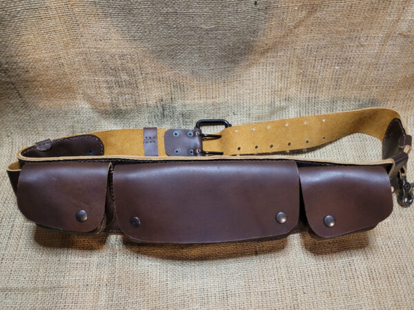 Hand made leather steampunk utility belt