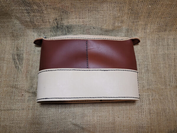 Hand made leather cosmetic bag