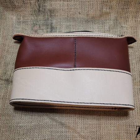 Hand made leather cosmetic bag