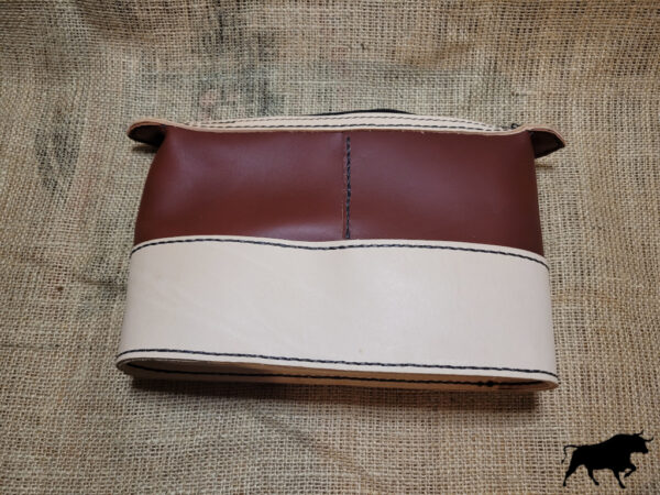 Hand made leather cosmetic bag