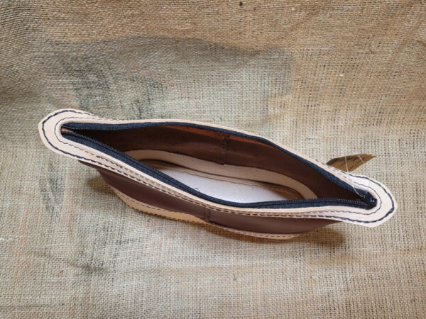 Hand made leather cosmetic bag
