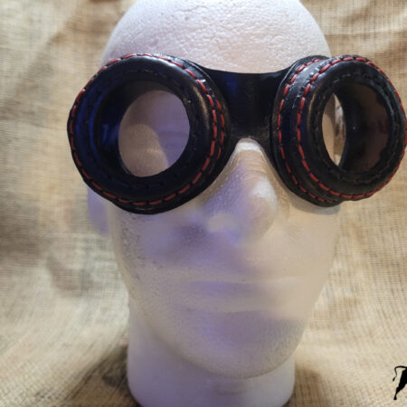 Hand made leather, brass and clear acrylic Steam punk style glasses