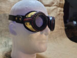 Hand made leather, brass and clear acrylic Steam punk style glasses