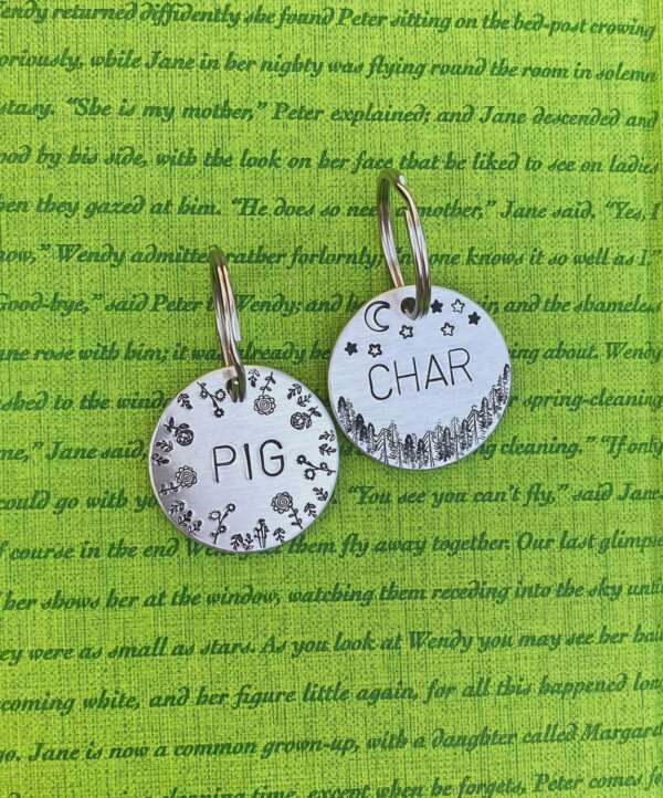 custom hand stamped pet tags