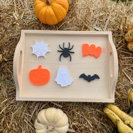 Halloween Loose Parts Set with Black and White Flashcards