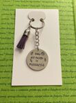 ‘any growth is progress’ hand stamped keychain