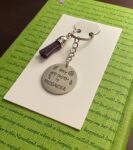 ‘any growth is progress’ hand stamped keychain