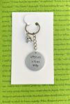 ‘spooky vibes only’ hand stamped keychain