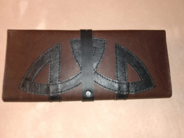 Trifold Artist Tool Roll, Leather artist roll, handmade leather roll, celtic knot tool roll, leather celtic tool roll