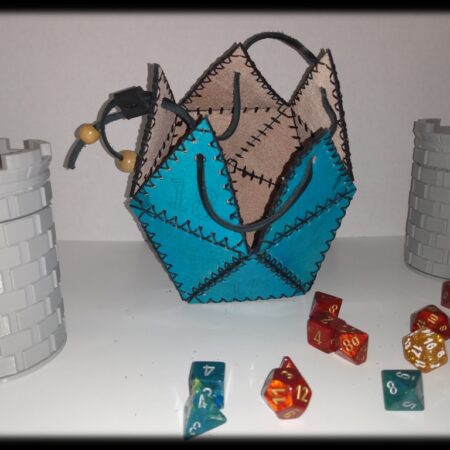 D20 die bag, D20 dungeon and dragons, dice bag, hand made d20