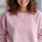 Cute Bow Embroidered Gemma Sweatshirt Dainty Bow Sweatshirt
